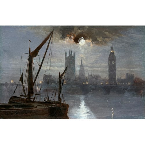 Westminster under moonlight